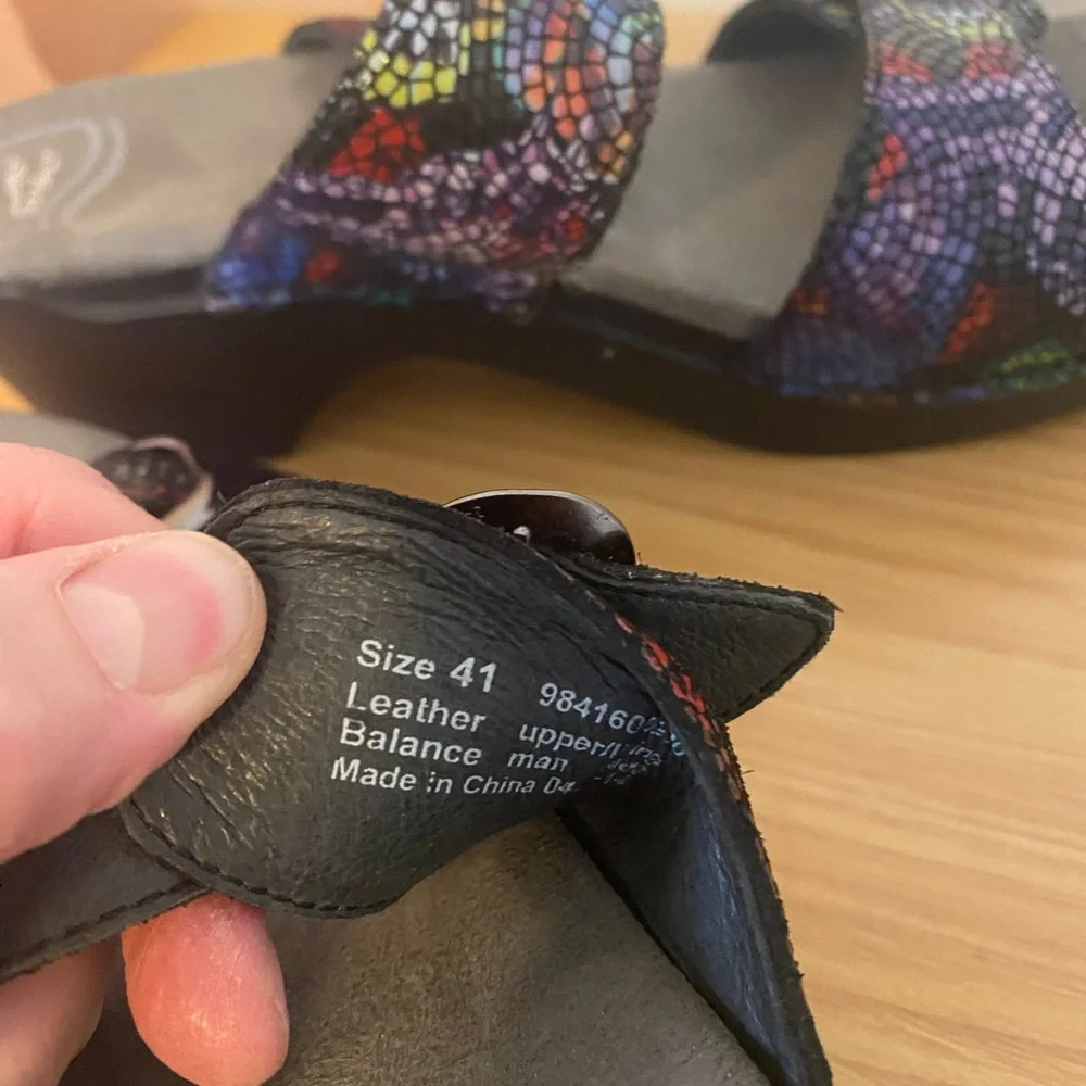 Dansko Leather snake print buckle sandals - Picture 3 of 4